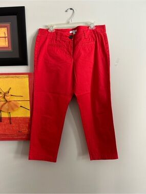 CAbi Red Cropped Ankle Pants